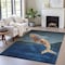 Homeroots 8' X 10' Blue And Brown Animal Print Washable Indoor Outdoor Area Rug 630966 - alternate 3
