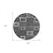 Homeroots 8' Black And Gray Round Geometric Washable Indoor Outdoor Area Rug 605015 - alternate 4