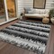 Homeroots 10' X 14' Black Gray And Ivory Striped Washable Indoor Outdoor Area Rug 598321 - alternate 4