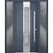 Vdomdoors Steel Door Deux 0757 Gray Graphite 2 Sidelight Exterior Windows Stainless Inserts Single Modern Pai DEUX0757EXD-GRE-W14+36+14 x H80-Left-hand Inswing - alternate 3