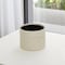 Homeroots Off White Ceramic 42 Ounce Dotted Round Distressed Pot Planter 487450 - alternate 3