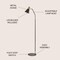 Jonathan Y Apollo 61" Modern Metal LED Task Floor Lamp, Black/Brass Gold JYL6130A - alternate 6