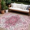 Homeroots 9' X 12' Pink Ivory And Gray Oriental Washable Indoor Outdoor Area Rug 600184 - alternate 1
