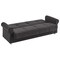 Homeroots 89" Black Microfiber Convertible Futon Sleeper Sofa And Toss Pillows With Storage 607153 - alternate 3