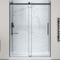 Anzzi 76'' x 45-48'' Sliding Frameless Shower Door in Matte Black with Alcove Center Drain Shower Base SD-5901103C-MB - alternate 1