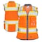 Dome75 Safety Vest, Polyester, Reinforced Front Zipper Closure Closure, HiVis Orange/HiVis Yellow Contrast OV6123W - alternate 1