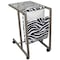 Homeroots 14" Black and White and Silver Metal Writing Desk 469106 - alternate 1