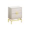 Homeroots 24" Gold And Beige End Table With Two Drawers 333236 - alternate 1