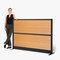 Luxor Beechwood Modular Wall Room Divider System, 70'' x 48'' PPWL013 - alternate 1