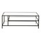 Homeroots 46" Black Glass And Steel Coffee Table With Two Shelves 520978 - alternate 6
