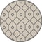 Homeroots 8' Cream And Gray Round Geometric Indoor Outdoor Area Rug 550654 - alternate 3