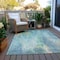 Homeroots 8' X 10' Teal Blue Peach And Ivory Abstract Washable Indoor Outdoor Area Rug 615887 - alternate 5