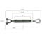 Hyw Products Drop Forged Hot Dipped Galvanized Steel Turnbuckle 1/2in x 9in Eye/Jaw 1015129 - alternate 2