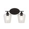 Jonathan Y Jayne 15.75" 2-Light Iron/Seeded Glass Cottage Rustic LED Vanity Light, Oil Rubbed Bronze JYL7546A - alternate 1