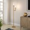 Homeroots 69" Brass Two Light Torchiere Floor Lamp With Clear Transparent Glass Drum Shade 523433 - alternate 5