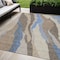Homeroots 5' X 8' Taupe Tan And Blue Abstract Washable Indoor Outdoor Area Rug 601015 - alternate 1