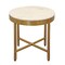 Homeroots 20" Ivory and Brass Marble and Iron Round Cross Legs End Table 571198 - alternate 4