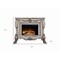 Homeroots 47" Bone Wood Ornate Carved Scrollwork Electric Free Standing Fireplace With Mantle 574008 - alternate 6