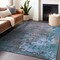 Homeroots 10' X 14' Teal Blue Taupe And Sky Blue Abstract Washable Indoor Outdoor Area Rug 618243 - alternate 6