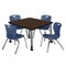 Regency Square Kee Mobile Adjustable Classroom Table W/ 4 Andy Chairs, 30 in W, 30 in L, Neo Walnut TB3030NWAPCGY45NV - alternate 1