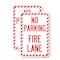 Signmission No Parking Fire Lane with Striped Border, 12'' X 18'' 2 Signs, Heavy Gauge Aluminum, 2PK A-1218-2PACK-23623 - alternate 1