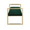 Homeroots 48" Hunter Green and Gold Upholstered Velvet Bench 530649 - alternate 3