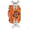 Leviton Flanged Locking Receptacle, L21-30R, 30 A, 120/208V AC, Three Phase, 4 Pole, Flush Mount, Orange 2810-IG - alternate 1