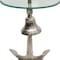 Homeroots 24" Clear and Silver Glass and Aluminum Nautical Bell End Table 634159 - alternate 5