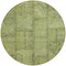 Homeroots 8' Fern Green And Artichoke Green Round Patchwork Washable Indoor Outdoor Area Rug 581595 - alternate 4