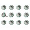 Homeroots Set of Twelve Green Silver And White Geometric Ceramic Drawer Pull Knobs, 12PK 321702 - alternate 4