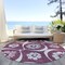 Homeroots 8' Eggplant Ivory And Gray Round Medallion Washable Indoor Outdoor Area Rug 589604 - alternate 2
