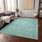 Homeroots 10' X 14' Aqua And Ivory Damask Washable Indoor Outdoor Area Rug 603358 - alternate 3