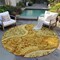 Homeroots 8' Terra Cotta Brown And Gold Round Floral Medallion Washable Indoor Outdoor Area Rug 603205 - alternate 5