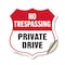 Signmission No Trespassing Shield Sign Private Drive, 18 Inch X 18 Inch, Vinyl Decal SHI-D-18-408 - alternate 1
