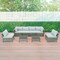 Deko Living Outdoor Sectional Wicker Sofa, Chairs and Table, 8 Pieces, Gray w/Blue and Gray Cushion Covers COP30111 - alternate 6