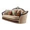 Homeroots 41" Tan Velvet Curved Sofa And Toss Pillows 348229 - alternate 1