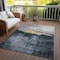 Homeroots 10' X 14' Blue Gray And Gold Abstract Washable Indoor Outdoor Area Rug 602998 - alternate 6
