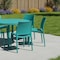 Homeroots Set of Four Turquoise Heavy Duty Plastic Outdoor Stacking Dining Chairs, 4PK 565208 - alternate 3