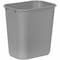 Rubbermaid Commercial Rectangular Wastebasket, 7 gal, LLDPE, Open Top, Plastic, Gray FG295600GRAY - alternate 1