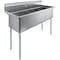 Amgood 59 in. x 23.5 in. Stainless steel Three Compartment Sink with 18 in. x 18 in. Bowls SINK S3C-181812-Z - alternate 1