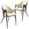 Leisuremod Sante Modern Leather Dining Arm Chair with Iron Legs in Cream/Green, 2PK SC53CRDG2 - alternate 1