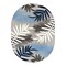 World Rug Gallery Palm Frond Indoor/Outdoor Area Rug 5 ft x 7 ft Oval Blue 5550BLUE5OV - alternate 5
