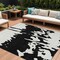 Homeroots 8' X 10' Black And Ivory Abstract Washable Indoor Outdoor Area Rug 613617 - alternate 1