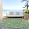 Homeroots 8' Green And Light Green Round Geometric Washable Indoor Outdoor Area Rug 596023 - alternate 4