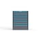 Strong Hold 8 drawer cabinet - (2x 2ft, 6x 3ft) - Blue accents - Keyed Alike S3036-PPAAS-0803FS - alternate 1