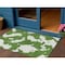 Homeroots 3' X 5' Green And Ivory Abstract Washable Indoor Outdoor Area Rug 614527 - alternate 1