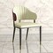 Leisuremod Aria Modern Dining Chair in Leather and Iron Legs with Curved Back in Red, 4PK AC45R4 - alternate 6