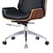 Homeroots Black Rosewood and Silver Adjustable Height Swivel Rolling Executive Office Chair 644526 - alternate 5