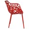 Leisuremod Devon 3-Piece Patio Dining Set, Tempered Glass Top Table & 2 Stackable Arm Chairs, Red DT20CAR2 - alternate 4