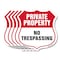 Signmission Private Property Shield Sign No Trespass, 12 inch X 12 inch, Aluminum Metal Sign, 5PK SHI-A-5Pack-12-454 - alternate 1